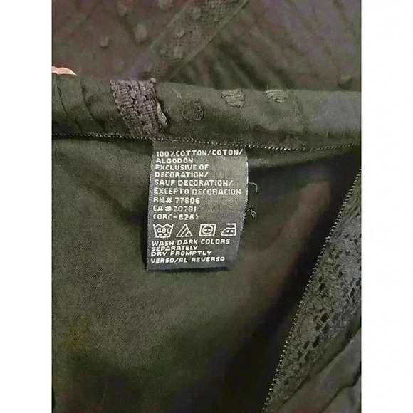 Womens Tommy Hilfiger A Line Eyelet Pattern Black Skirt Size 4 - Picture 5 of 5